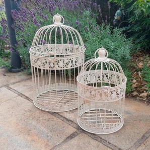Vogelkäfig AMBIENTE HAUS Tierkäfige Gr. B/H/L: 25 cm x 45 cm x 25 cm, weiß Vogelkäfig Vogelkäfige Tierkäfige 2er Set Outdoor geeignet