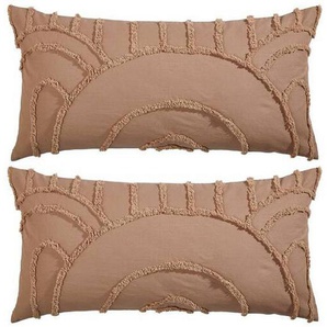 Ambiente Kissenhüllen-Set Noyona, Hellbraun, Textil, Abstraktes, 40x80 cm, Oeko-Tex® Standard 100, langlebig, Wohntextilien, Bezüge, Kissenbezüge