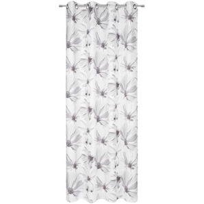 Ambiente Ösenschal Bagna , Silber , Textil , Floral , 140 cm , beliebig kürzbar , Wohntextilien, Gardinen & Vorhänge, Fertiggardinen, Ösenschals