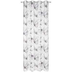 Ambiente Ösenschal, Silber, Textil, Floral, 140x255 cm, beliebig kürzbar, Wohntextilien, Gardinen & Vorhänge, Fertiggardinen, Ösenschals