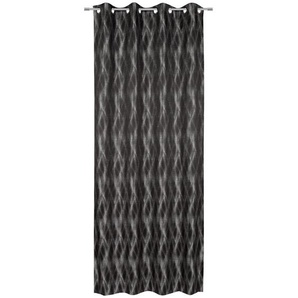 Ambiente Ösenschal Narvik , Schwarz , Textil , Raute , 135 cm , Wohntextilien, Gardinen & Vorhänge, Fertiggardinen, Ösenschals