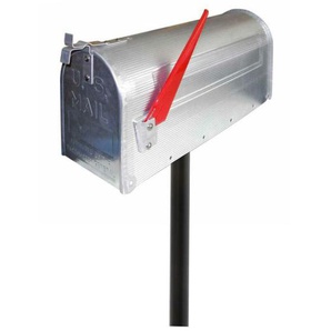Amerikanischer Briefkasten US Mailbox Alu Silber mit STANDFUß