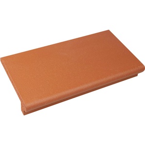 Ammonit Keramik Florentinerschenkel Spaltplatte 24 x 13 x 4 cm rot-natur GLO776050035