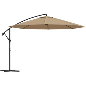 Ampelschirm mit Aluminium-Mast 350 cm Taupe