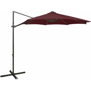 Ampelschirm mit LED-Beleuchtung 300 cm Bordeauxrot vidaXL