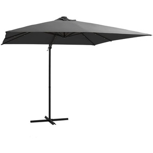 Ampelschirm mit LED-Beleuchtung Stahl-Mast 250x250 cm Anthrazit