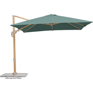Ampelschirm SCHNEIDER SCHIRME »Rhodos Twist Loft«, grün, Obermaterial: 100% Polyester, Standschirme, 300x300 cm, flexibler Ampelschirm in moderner Leinenstruktur, Topseller