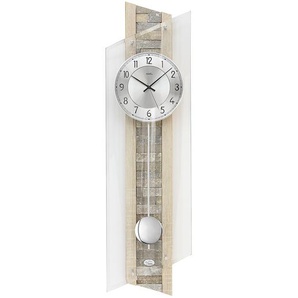 AMS Pendelwanduhr Hocking Aluminium/Holzwerkstoff 24x84x10 cm (BxHxT) Grau/Silber