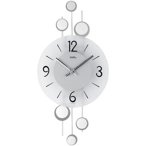 AMS Wanduhr Luki I Aluminium/Holzwerkstoff 23x47x5 cm (BxHxT) Silber