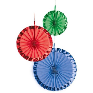 Amscan Dekofächer Bright Rainbow Papier, 3 Stück, 18 cm / 30 cm / 38 cm GLO660706397