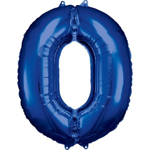 Amscan Folienballon Zahl 0 blau 70 cm x 86 cm GLO660706255