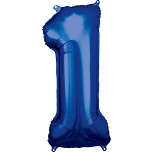 Amscan Folienballon Zahl 1 blau 38 cm x 86 cm GLO660706260