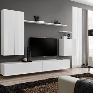 Anbauwand Wohnwand Wohnzimmer Schrankwand SWITCH II mit Hochglanz Push - Click