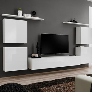 Anbauwand Wohnwand Wohnzimmer Schrankwand SWITCH IV mit Hochglanz Push - Click