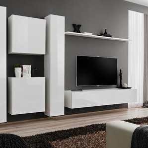 Anbauwand Wohnwand Wohnzimmer Schrankwand SWITCH VI mit Hochglanz Push - Click