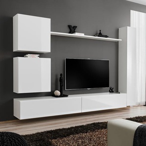 Anbauwand Wohnwand Wohnzimmer Schrankwand SWITCH VIII mit Hochglanz Push - Click