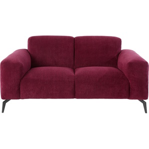 2-Sitzer ANDAS Drobak Sofas Gr. B/H/T: 170 cm x 76 cm x 98 cm, Cord, rot (weinrot) 2-Sitzer Sofas mit modernen Cord Bezug und Wellenunterfederung