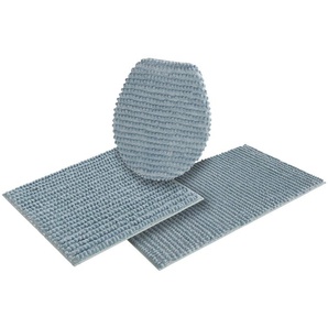 my home Badematte Renat, Badvorleger, Badezimmer Teppich, Scandi, Höhe 15 mm, fußbodenheizungsgeeignet, schnell trocknend, strapazierfähig, Materialmix, rechteckig, 3-tlg. Hänge-WC Set, Badteppich, Badgarnitur, Chenille-Optik, auch als 3 tlg. Set