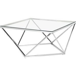 andas Couchtisch Jävre (1-St), mit Tischplatte aus Glas, geometrisches Gestell aus Metall, Höhe 45 cm