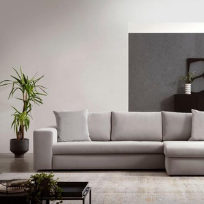 andas Ecksofa SLEETLAND XXL in Samtvelours oder Vintage-Leder-Optik, L-Form, besonders groß und bequem