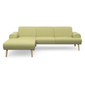 Ecksofa ANDAS Swift Sofas Gr. B/H/T: 292 cm x 83 cm x 176 cm, Webstoff fein, Recamiere links, gelb (gelb, grün) Ecksofas Federkern-Polsterung, BTH: 29283176 cm