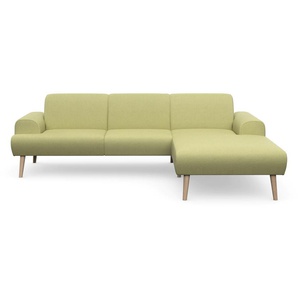 Ecksofa ANDAS Swift Sofas Gr. B/H/T: 292 cm x 83 cm x 176 cm, Webstoff fein, Recamiere rechts, gelb (gelb, grün) Ecksofas Federkern-Polsterung, BTH: 29283176 cm