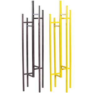 Garderobenständer ANDAS gelb Ständer, Halterungen Haken im skandinavian Design, aus keilverzinkter massiver Buche