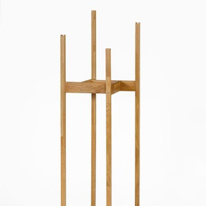 Garderobenständer ANDAS braun (eiche) Ständer, Halterungen Haken im skandinavian Design, aus keilverzinkter massiver Eiche