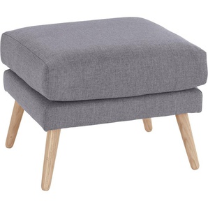 Hocker ANDAS Bille Gr. B/H/T: 58 cm x 45 cm x 58 cm, Struktur, grau (hellgrau) Sitzhocker Hocker mit Eiche-Beinen, Design by Morten Georgsen