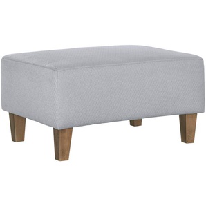 Hocker ANDAS Diva Gr. B/H/T: 84 cm x 43 cm x 62 cm, Webstoff, Füße aus Massivholz, grau (hellgrau) Sitzhocker Hocker mit Holzfüßen