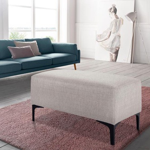 Hocker ANDAS Diva2 Gr. B/H/T: 80 cm x 43 cm x 60 cm, Webstoff, braun (latte) Sitzhocker Hocker mit edlen Metallfüßen