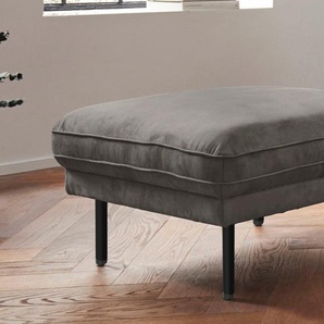Hocker ANDAS Nordfyn Gr. B/H/T: 79 cm x 45 cm x 79 cm, Luxus-Microfaser Lederoptik, grau (dunkelgrau) Sitzhocker Hocker edles Design in 3 Bezugsqualitäten, by Morten Georgsen
