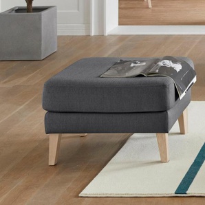 Hocker ANDAS Raadal Gr. B/H/T: 71 cm x 43 cm x 61 cm, Struktur, Füße aus FSC-zertifiziertem Massivholz, grau (anthrazit) Polsterhocker Sitzhocker Hocker Design by Morten Georgsen