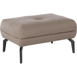 Hocker ANDAS Stenlille Gr. B/H/T: 80 cm x 42 cm x 55 cm, NaturLEDER, Hocker, grau (taupe) Sitzhocker Hocker in 3 Bezugsarten, Design by Morten Georgsen