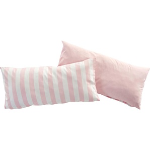 Kissenbezug ANDAS Greta Kissenbezüge Gr. B/L: 80 cm x 40 cm, 2 St., Renforcé, rosa Kissenbezüge gemustert Kissenhülle mit Wendeoptik, OEKO-TEX und Made in Green zertifiziert