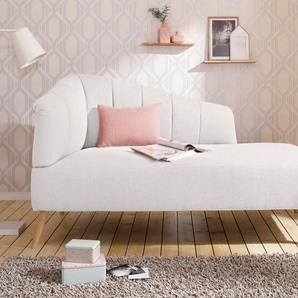 Recamiere ANDAS Lucy Sofas Gr. B/H/T: 162 cm x 85 cm x 82 cm, Struktur fein, Armlehne links, beige (creme) Longchair Longchairs Sofas Armlehne links und rechts bestellbar
