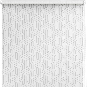 Seitenzugrollo ANDAS Pickford Rollos Gr. 100 cm, 150 cm, grau (grau, weiß) Rollos ohne Bohren Rollo by Morten Georgsen, Lichtschutz, modernes Muster