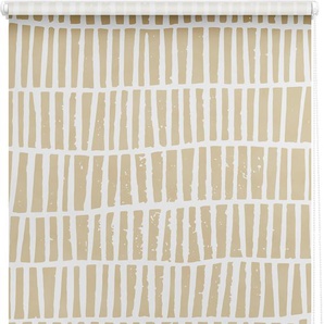 Seitenzugrollo ANDAS Utshani Rollos Gr. 100 cm, 150 cm, beige (beige, grau) Rollos ohne Bohren Rollo by Morten Georgsen, Lichtschutz, modernes Muster