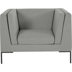 Sessel ANDAS Frode Gr. Struktur, B/H/T: 119 cm x 82 cm x 97 cm, silberfarben (silber) Einzelsessel Loungesessel mit eleganten Metallfüßen
