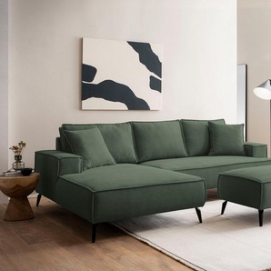 andas Sitzgruppe TVINNU, Polsterecke L-Form, Schlaffunktion, mit Hocker, (Set, 2-tlg), stellbar zum Schlafsofa (Krokodilverbinder)
