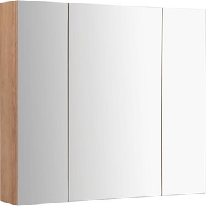 andas Spiegelschrank Lund Bad Spiegel WC Wandspiegel Badezimmerspiegel ohne LED Badschrank Badezimmerspiegelschrank Spiegel Breite 80cm mit 3 Türen