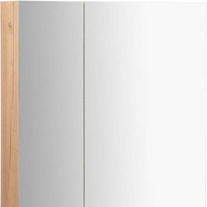 welltime Spiegelschrank Lund Badschrank Schrank Bad WC Spiegel ohne LED Badezimmerspiegelschrank Spiegel Badspiegel mit 2 Türen Breite 60cm