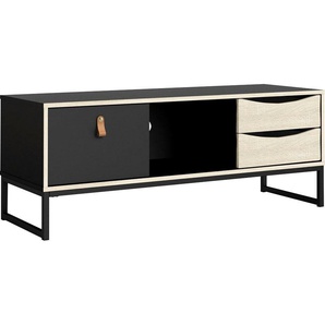 andas TV-Board Stubbe, TV-Kommode, Breite 117,2cm, 3 Schubkästen, 1 Ledergriff