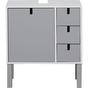 andas Waschbeckenunterschrank Boden Badmöbel, 62 cm breit, aus massiver Kiefer mit MDF