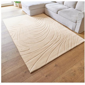 Andiamo Teppich Dale, rechteckig, Höhe: 10 mm, Uni Farben, Hoch-Tief-Struktur, Carving-Effekt, Wohnzimmer