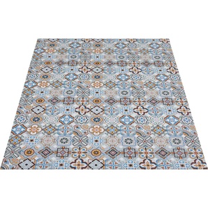 ANDIAMO Vinylteppich Marrakesch Teppiche Gr. B/L: 120 cm x 170 cm, 5 mm, 1 St., blau (blau, grau) Küchenteppiche