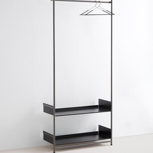 Anlehngarderobe Comba Mox Tablare schwarz, Designer André Zingg, 195x80x36 cm