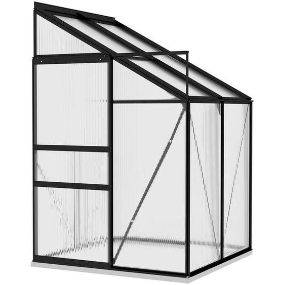 Anlehngewächshaus Anthrazit Aluminium 2,7 m³