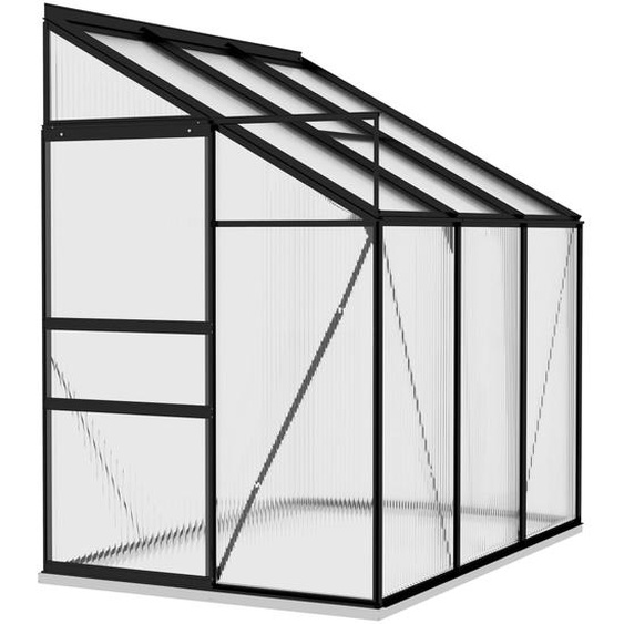 Anlehngewächshaus Anthrazit Aluminium 3,97 m³