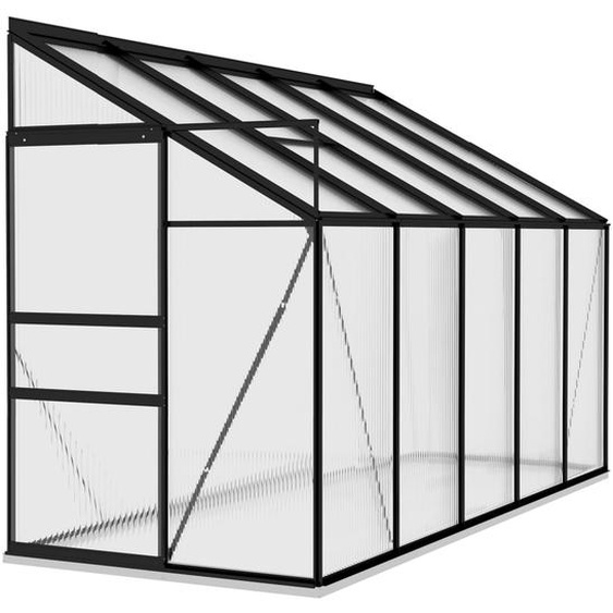Anlehngewächshaus Anthrazit Aluminium 6,5 m³
